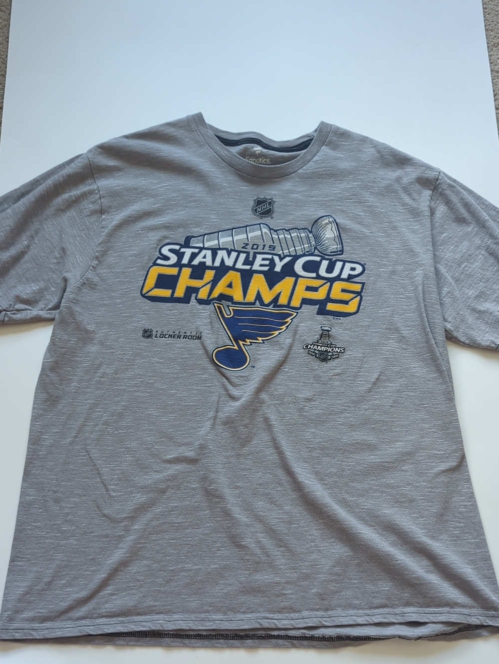 Fanatics Gray St. Louis Blues Stanley Cup Champs T-Shirt
